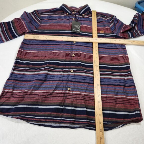 Solaris Men's  Shirt Size  M Button Up Cotton Long Sleeve Striped Blue (38) - Picture 8 of 12